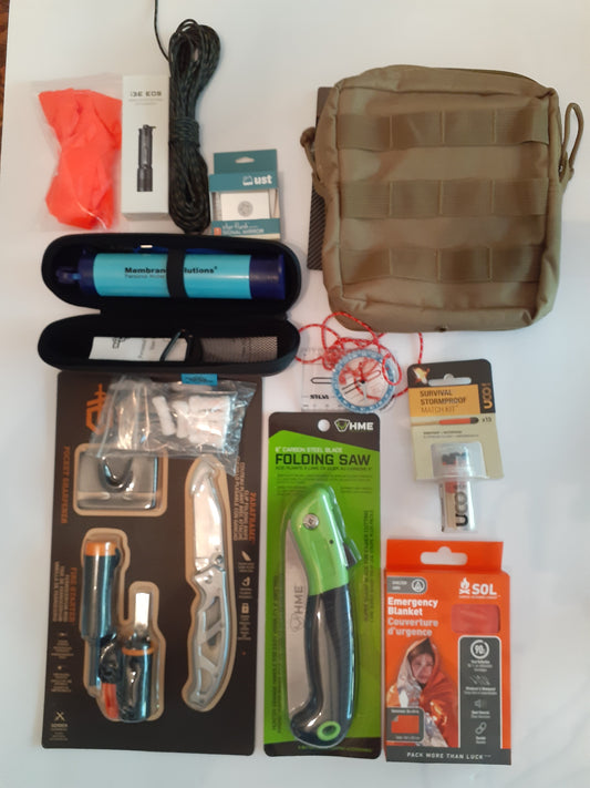 Get Real 105 Survival Kit with Water Filter Case